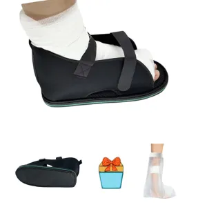 Plaster Shoes, Post-operative Shoes, Rehabilitation Shoes, Special Shoes for Foot Injuries, Toe Ankle Protectors, Injured Foot Protection, Fracture Shoes Black (L)