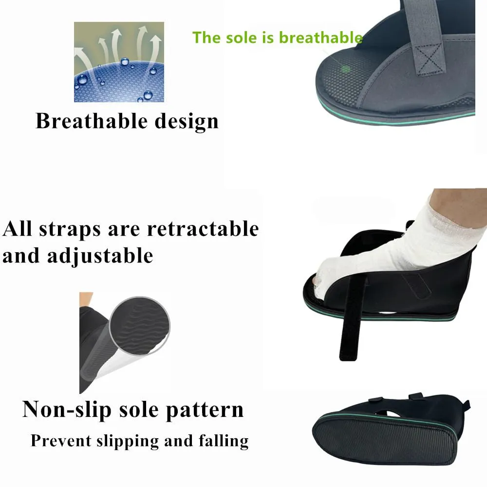 Plaster Shoes, Post-operative Shoes, Rehabilitation Shoes, Special Shoes for Foot Injuries, Toe Ankle Protectors, Injured Foot Protection, Fracture Shoes Black (L)