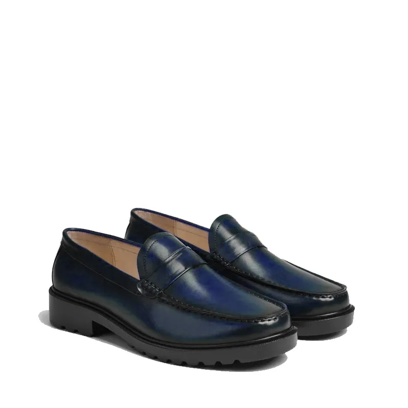 Platform Plain Loafer Shoes Black