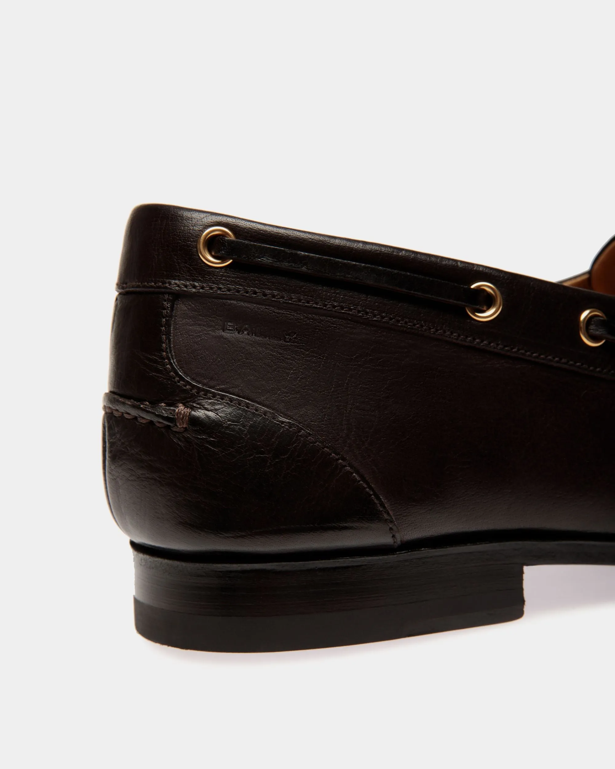 Plume Moccasin in Dark Brown Leather