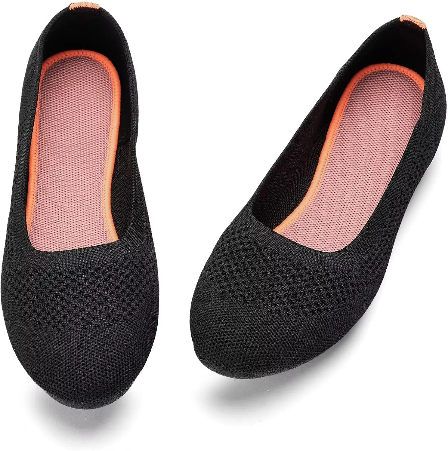 poemlady Women’s Ballet Flat Dress Knit Round Toe Slip On Ballerina Walking Shoes for Womam Casual Comfort Soft