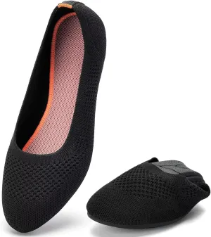 poemlady Women’s Ballet Flat Dress Knit Round Toe Slip On Ballerina Walking Shoes for Womam Casual Comfort Soft