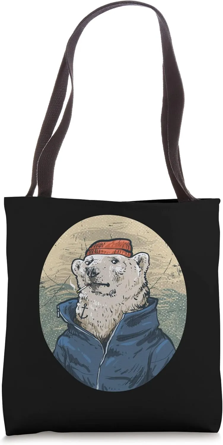 Polar Bear Sailor Boating Lover Sailor Seafarer Seaman Tote Bag