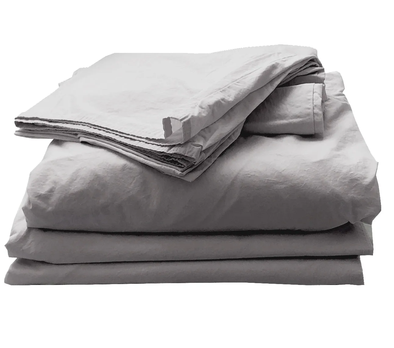 Poplin Sheet Set-Soft Grey