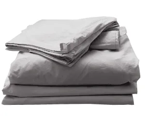 Poplin Sheet Set-Soft Grey