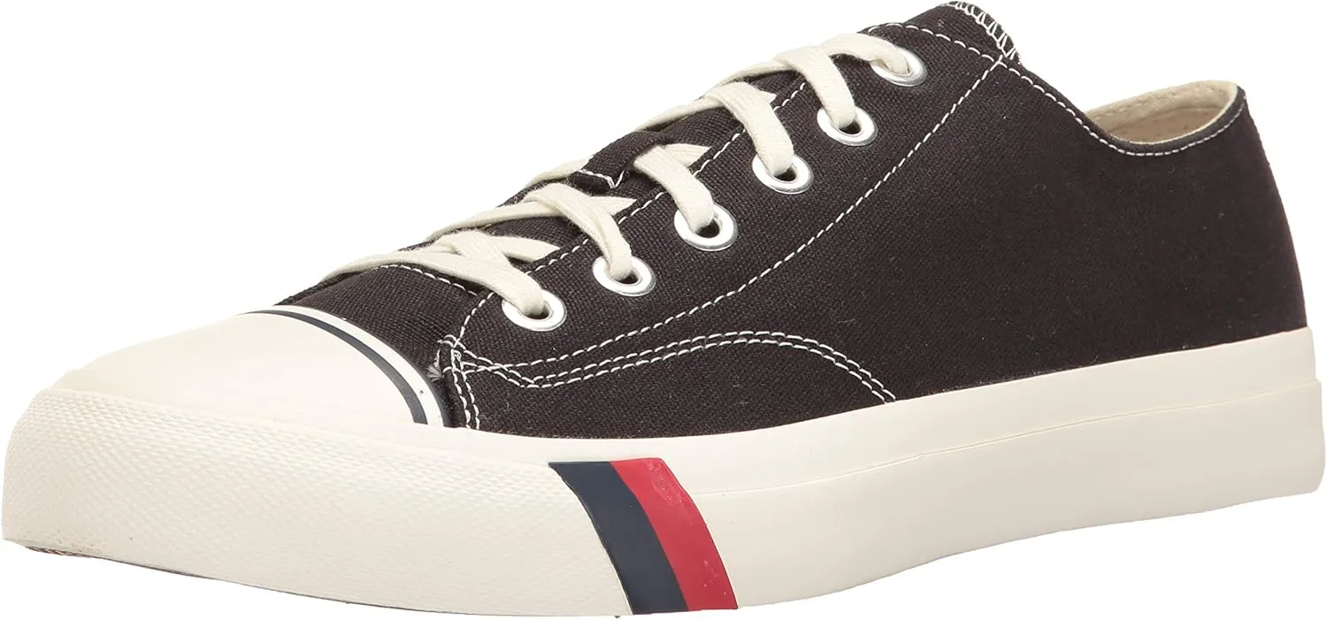 PRO-Keds Men's Royal Lo Lace Up Fashion Sneaker, Black Canvas, 3