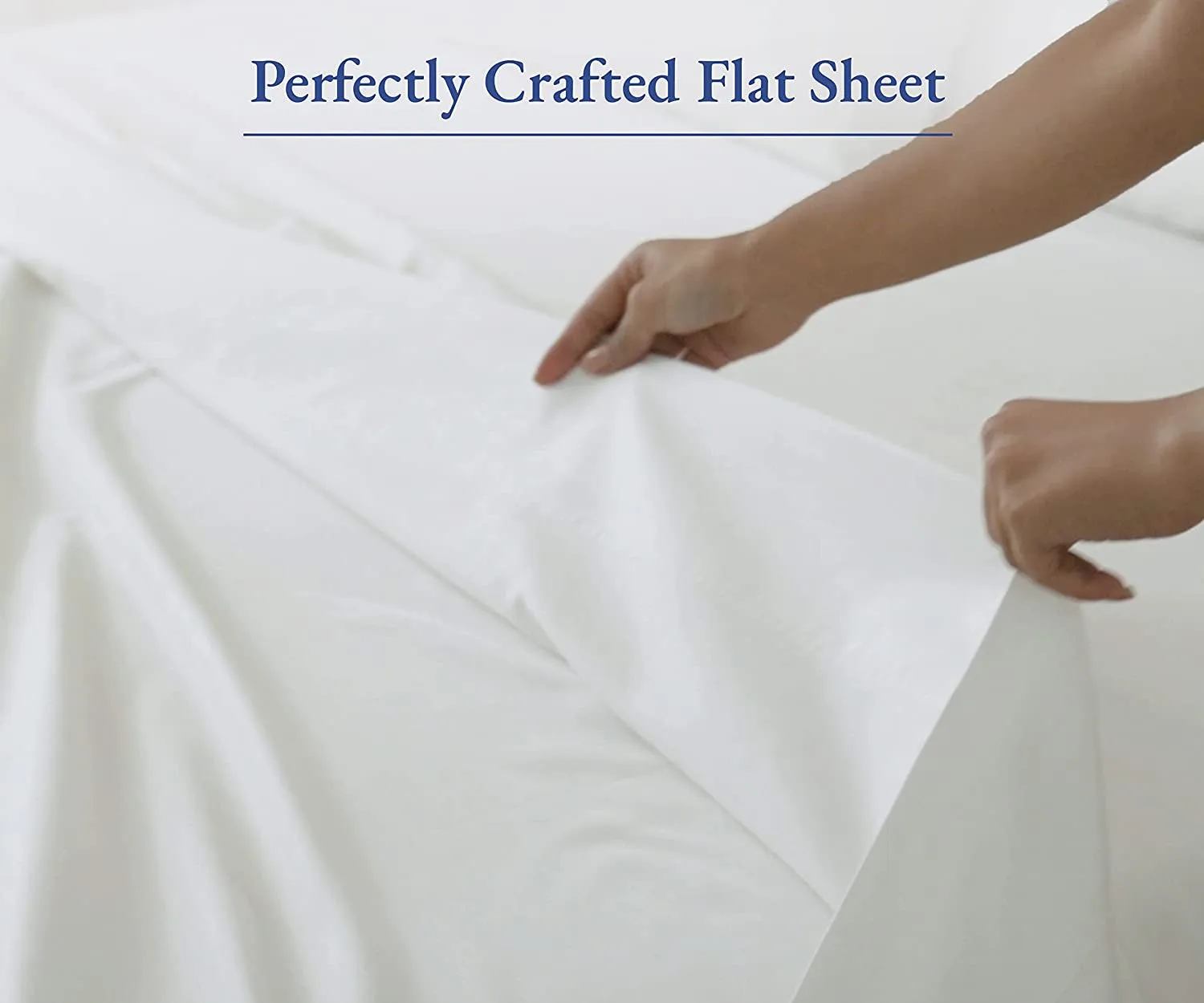 Queen Size Flat Sheet, Soft 400 Thread Count 100% Cotton Sheet Sateen, Cooling Bed Sheets, White Flat Sheet, Queen Sheets, Top Sheets, Single Queen Flat Sheet Only (Bright White)