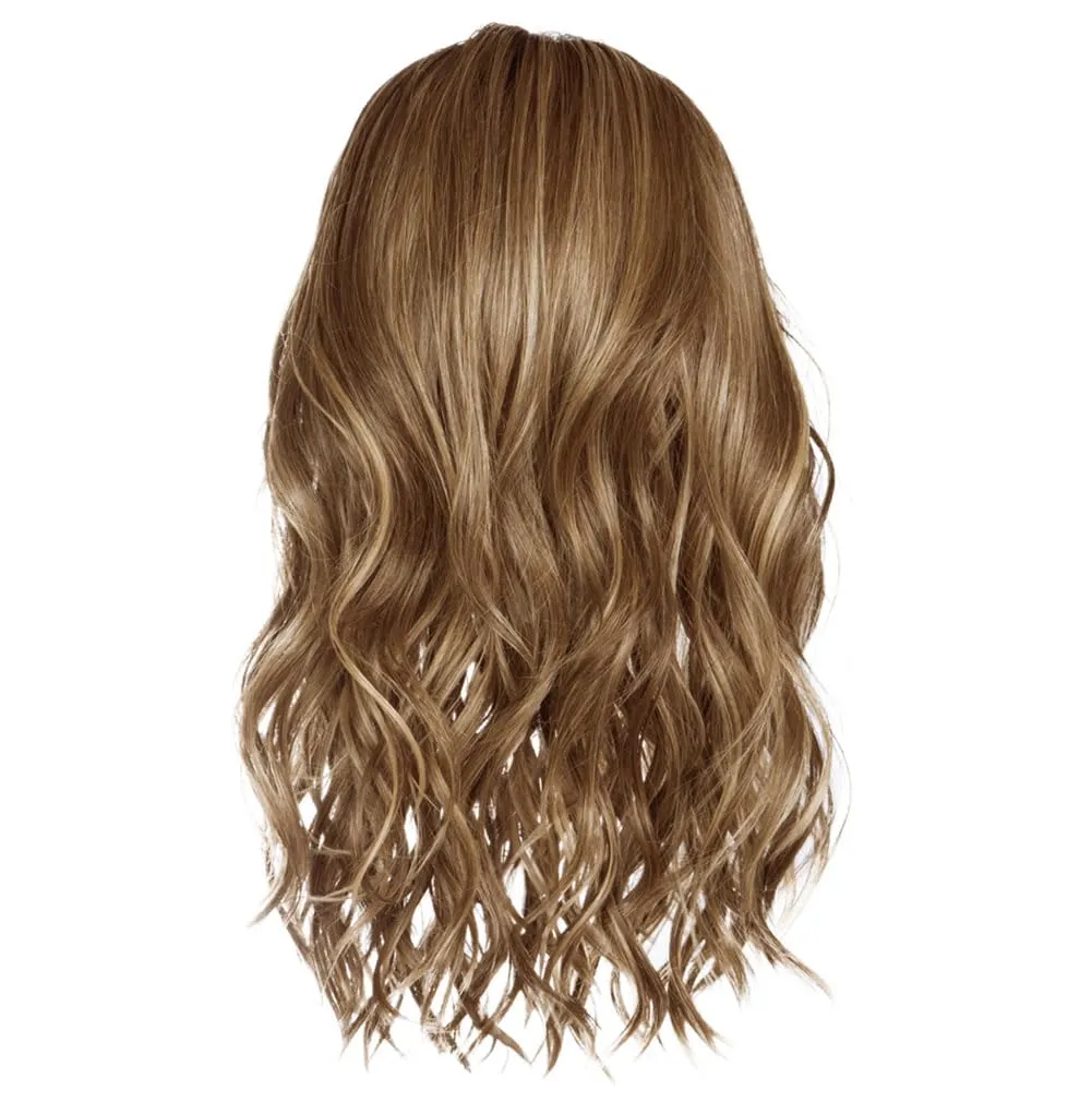 Raquel Welch Selfie Mode Wig with Long Wavy Layers, Memory Cap lll and Lace Front, Average Cap Size, RL10/22SS Iced Cappuccino