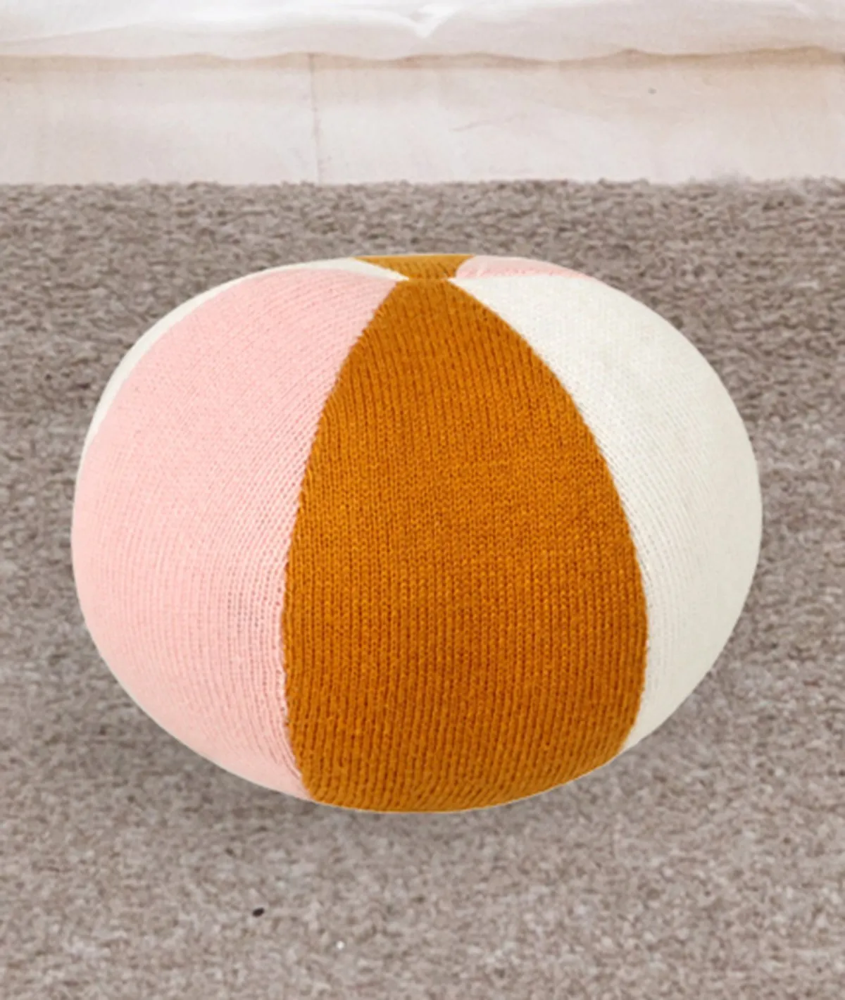 Rattle Pink Rolley- Multicolor Cotton Knitted Stuffed Soft Toy for Babies / Kids