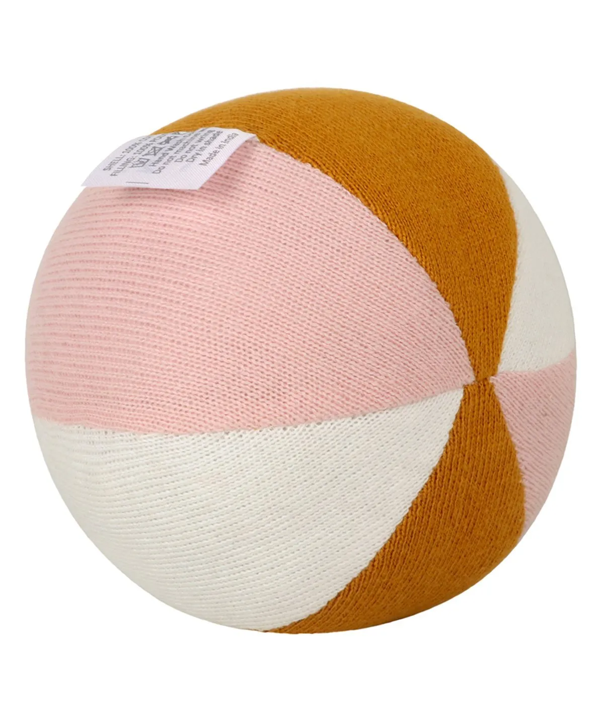 Rattle Pink Rolley- Multicolor Cotton Knitted Stuffed Soft Toy for Babies / Kids