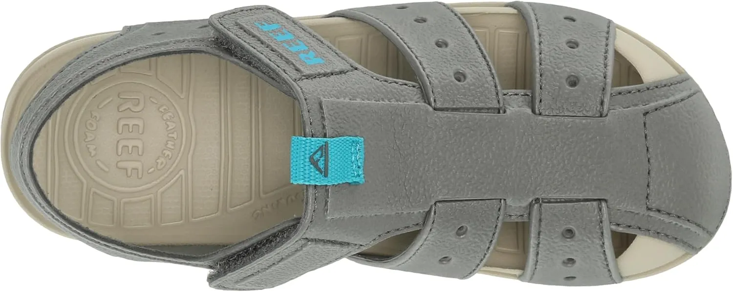 REEF Kids' Water Beachy Fisherman Sandal, Water Friendly, Adjustable Velcro Strap, Closed Toe