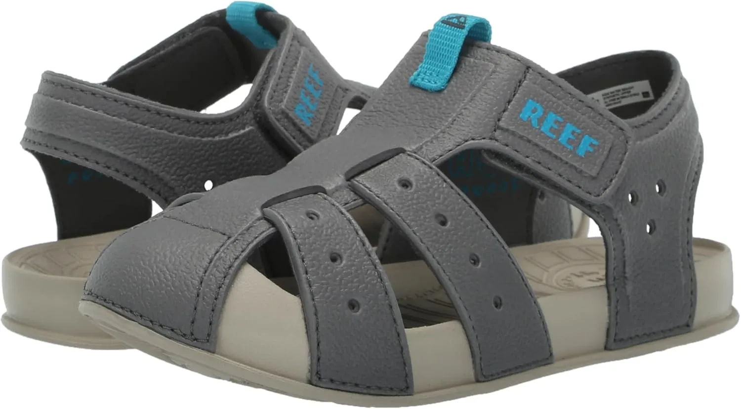 REEF Kids' Water Beachy Fisherman Sandal, Water Friendly, Adjustable Velcro Strap, Closed Toe