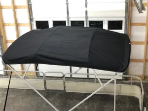 Replacement Bimini Top Canvas with Boot, Made for Qwest Pontoon Boats, Fits Factory Frame!, 9' Long x 8.5' Wide, 16oz, 4 Bow, Light Cut Out