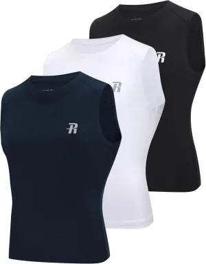 Runhit Boys Sleeveless Compression Shirt Kids Athletic Tank Tops Youth Quick Dry Undershirt for Football Basketball