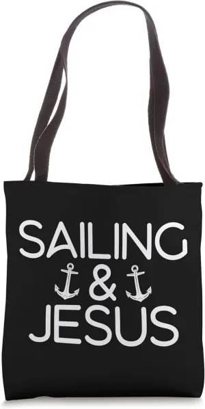 Sailing and Jesus Boat Captain Sailors Tote Bag