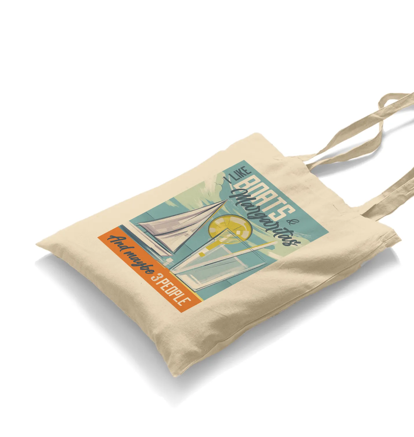 Sailing Boats with Margaritas White Canvas Totebag
