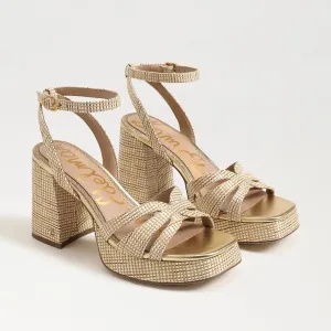 Sam Edelman Reese Platform Heel Sandal - SAND DUNE RAFFIA