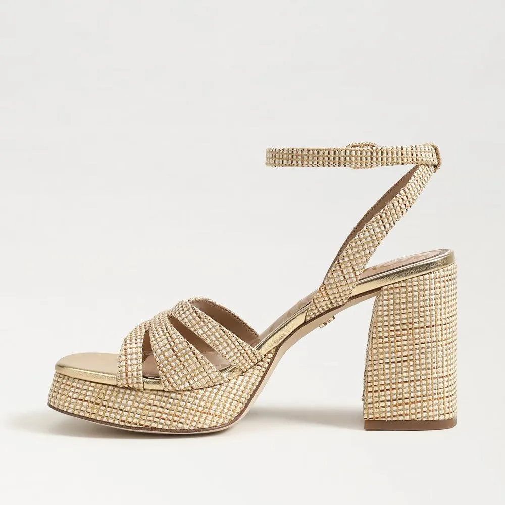 Sam Edelman Reese Platform Heel Sandal - SAND DUNE RAFFIA