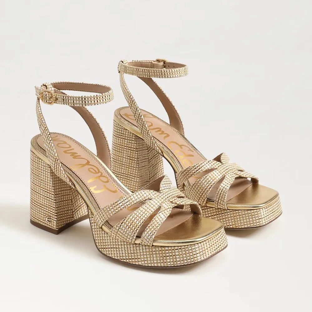 Sam Edelman Reese Platform Heel Sandal - SAND DUNE RAFFIA