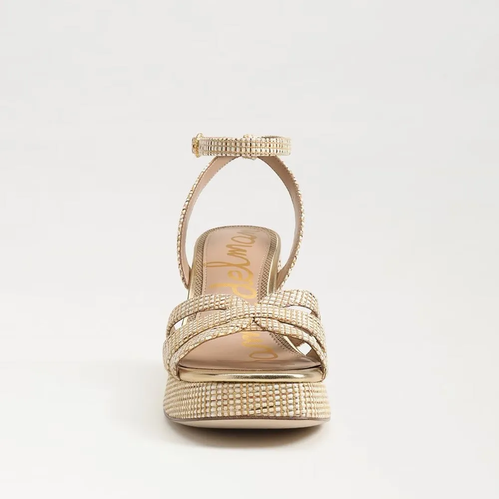 Sam Edelman Reese Platform Heel Sandal - SAND DUNE RAFFIA