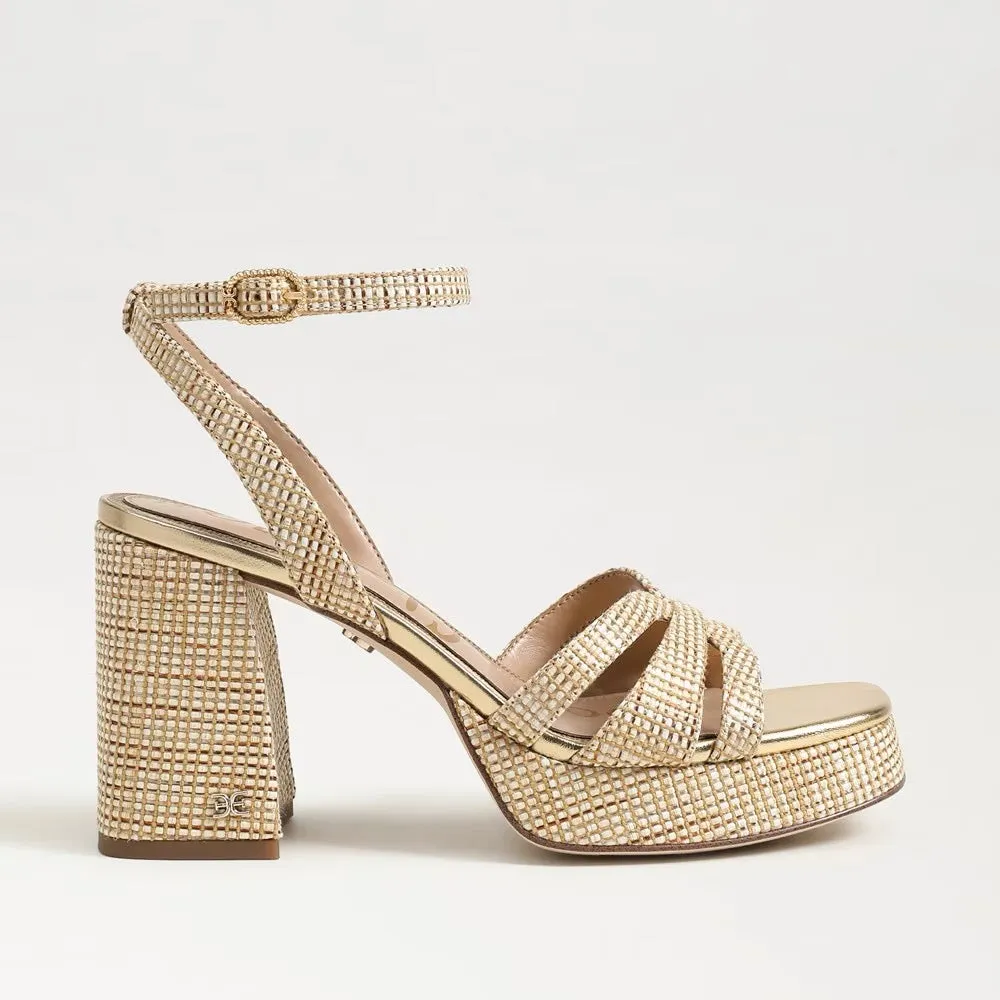 Sam Edelman Reese Platform Heel Sandal - SAND DUNE RAFFIA