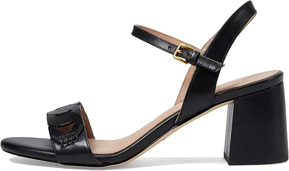 Sandals Haan Strap Heeled Complete collection Ankle Black Performance-driven Block Leather Rounded Toe Open Josie Cole
