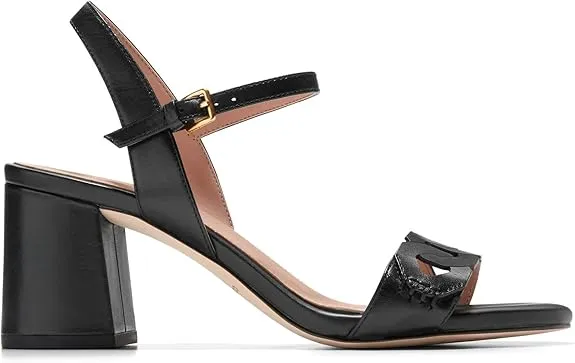 Sandals Haan Strap Heeled Complete collection Ankle Black Performance-driven Block Leather Rounded Toe Open Josie Cole