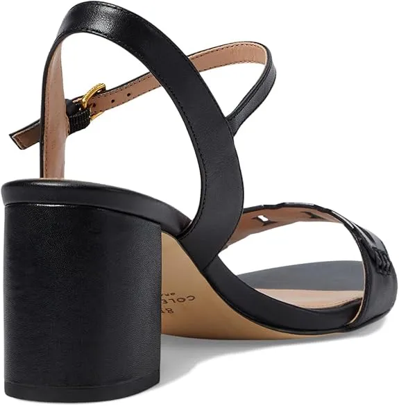 Sandals Haan Strap Heeled Complete collection Ankle Black Performance-driven Block Leather Rounded Toe Open Josie Cole