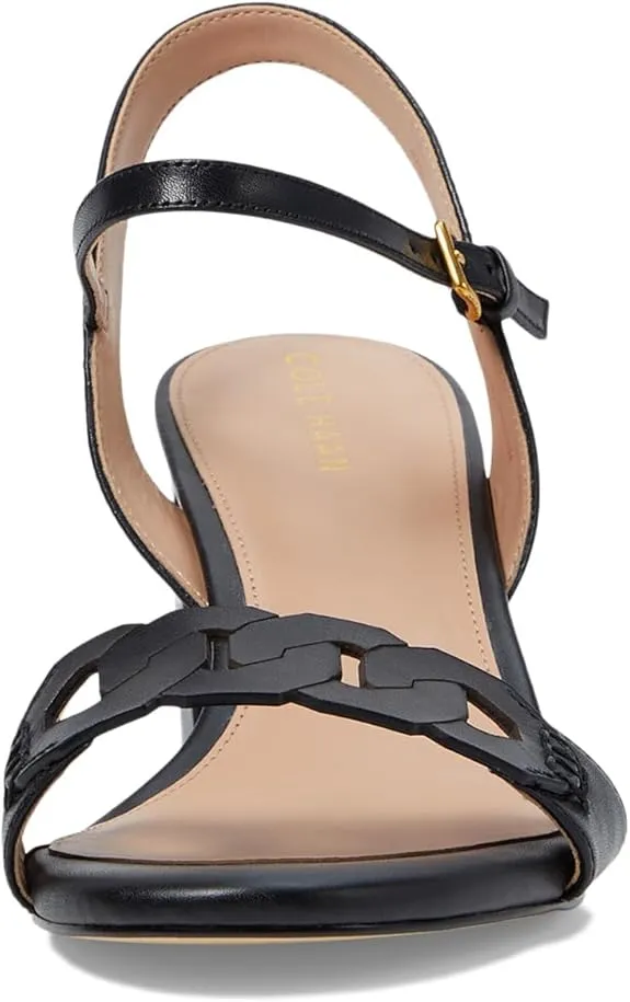 Sandals Haan Strap Heeled Complete collection Ankle Black Performance-driven Block Leather Rounded Toe Open Josie Cole