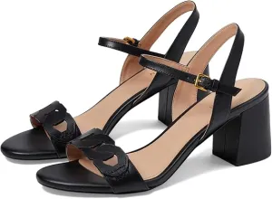 Sandals Haan Strap Heeled Complete collection Ankle Black Performance-driven Block Leather Rounded Toe Open Josie Cole