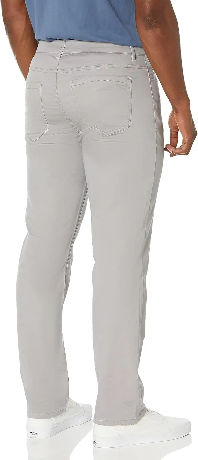 Savane Men's Anywhere 5-Pocket Denim Stretch Pants With Active Waistband, Straight Fit and Textured Soft Luxe Fabric