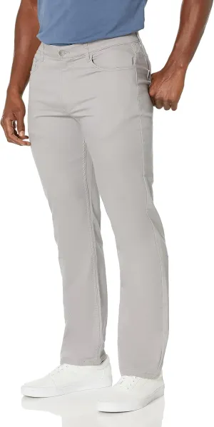 Savane Men's Anywhere 5-Pocket Denim Stretch Pants With Active Waistband, Straight Fit and Textured Soft Luxe Fabric