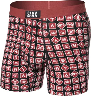 SAXX Underwear Co. Men's Underwear with Pouch Ultra Super Soft Boxer Brief Fly, Sign Off-Black, Large