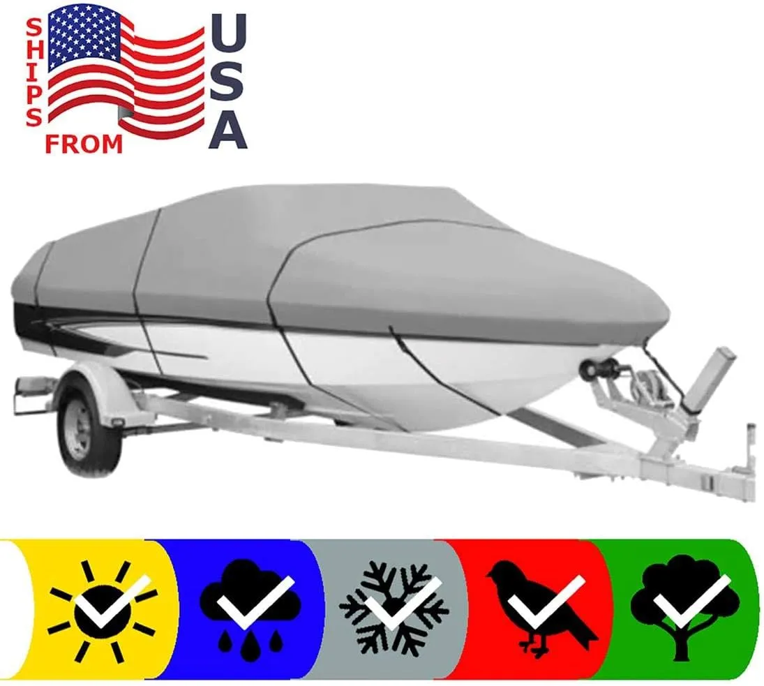 SBU Boat Cover Compatible for BAYLINER Capri 1700 1710 CR BOWRIDER O/B 1989 All Weather Protection