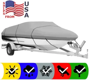 SBU Boat Cover Compatible for BAYLINER Capri 1700 1710 CR BOWRIDER O/B 1989 All Weather Protection