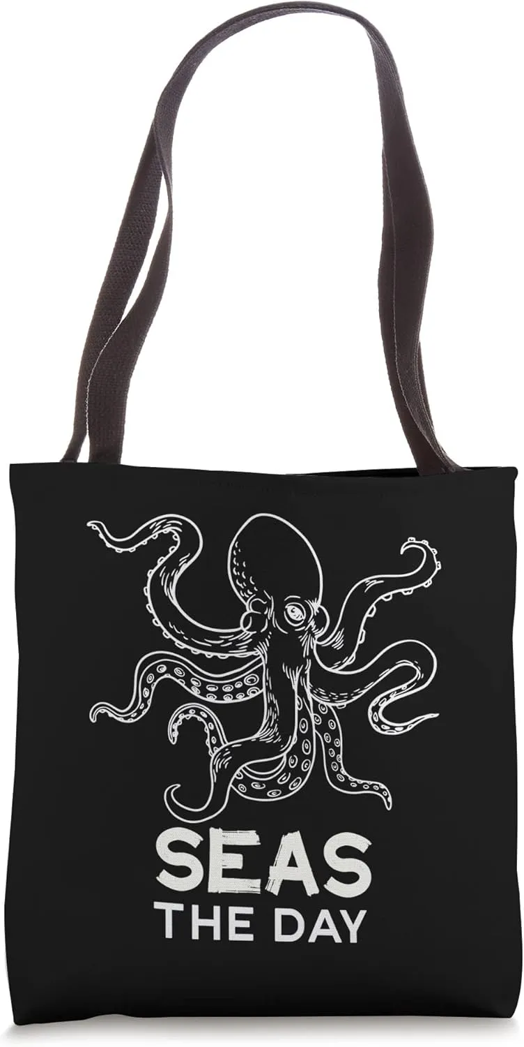Seas The Days Octopus Tote Bag