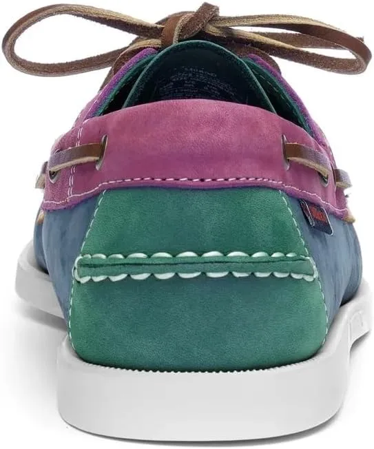 Sebago Ross Island Boat Shoes - Handsewn Nubuck Leather Moccasins with Leather Sock Lining and Non-Marking, Non-Slip Siped Rubber Soles