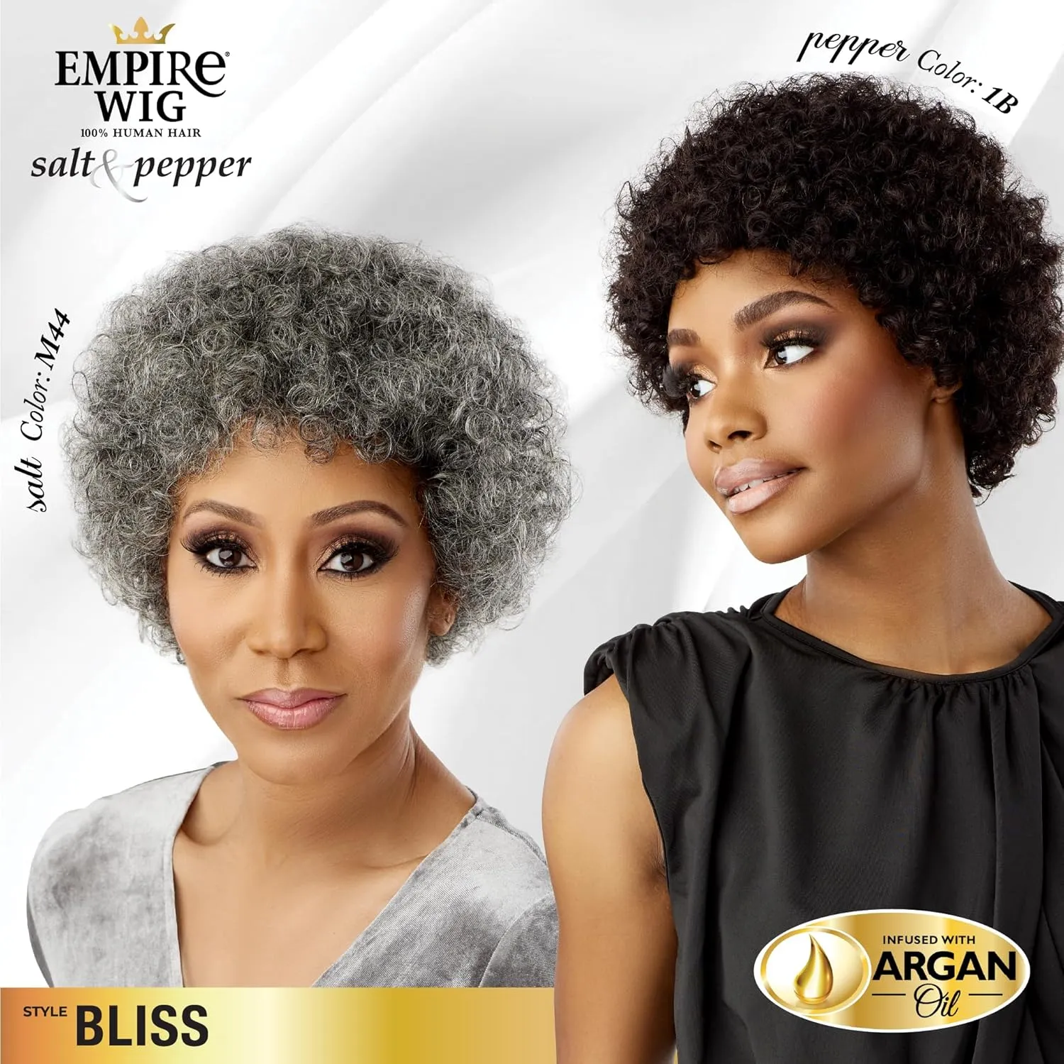 Sensationnel Empire Human Hair Wig - Salt And Pepper Bliss Contouring Mesh Cap Heat Safe (350 COPPERRED)