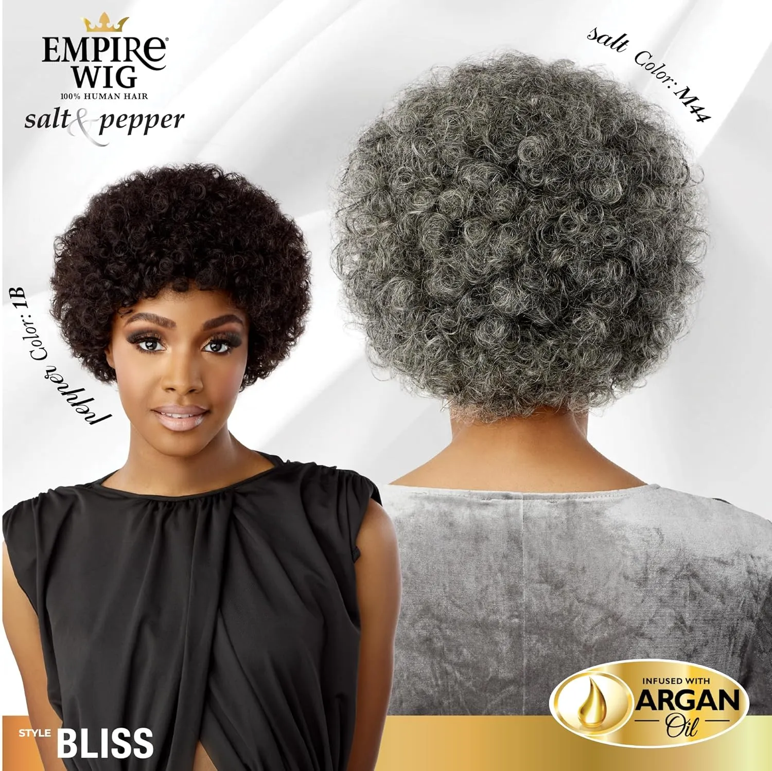 Sensationnel Empire Human Hair Wig - Salt And Pepper Bliss Contouring Mesh Cap Heat Safe (350 COPPERRED)