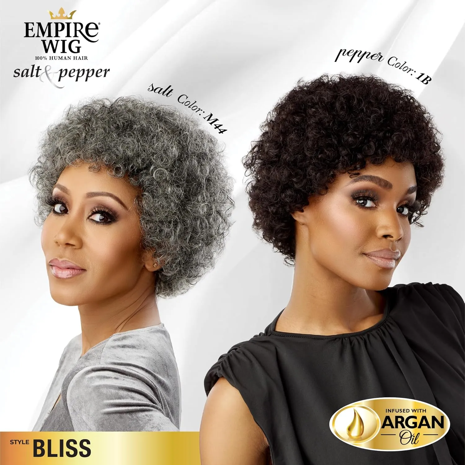 Sensationnel Empire Human Hair Wig - Salt And Pepper Bliss Contouring Mesh Cap Heat Safe (350 COPPERRED)