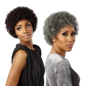 Sensationnel Empire Human Hair Wig - Salt And Pepper Bliss Contouring Mesh Cap Heat Safe (350 COPPERRED)