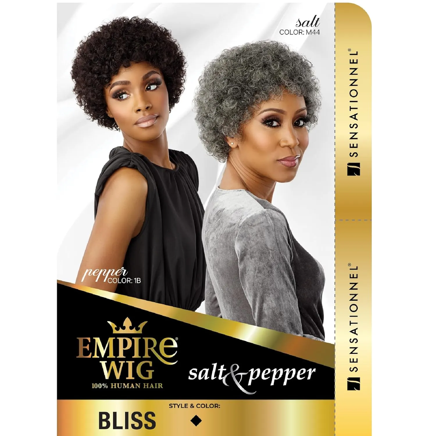 Sensationnel Empire Human Hair Wig - Salt And Pepper Bliss Contouring Mesh Cap Heat Safe (350 COPPERRED)