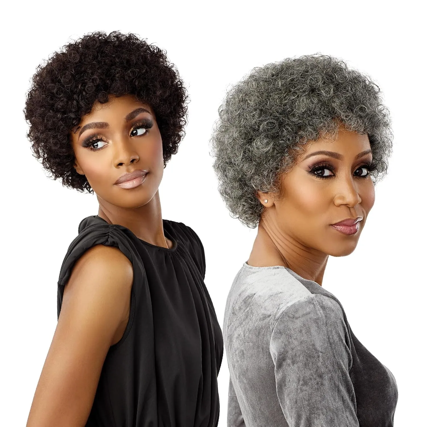 Sensationnel Empire Human Hair Wig - Salt And Pepper Bliss Contouring Mesh Cap Heat Safe (350 COPPERRED)
