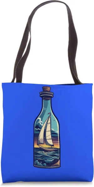 Ship In A Bottle - Boat In A Bottle - Impossible Bottle Tote Bag