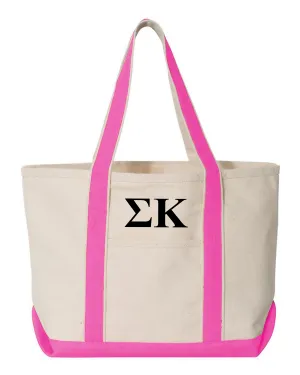 Sigma Kappa Pink Boat Tote - Large