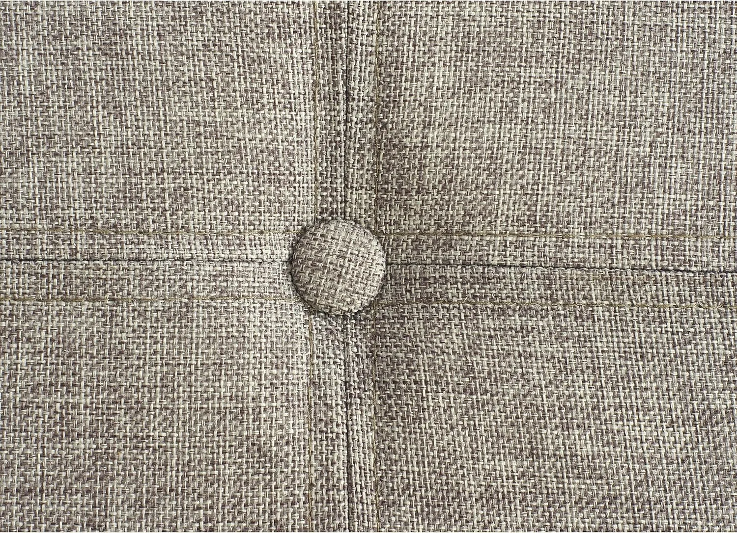 Simplify Faux Linen Double Folding Storage Ottoman (F-0637-Grey)
