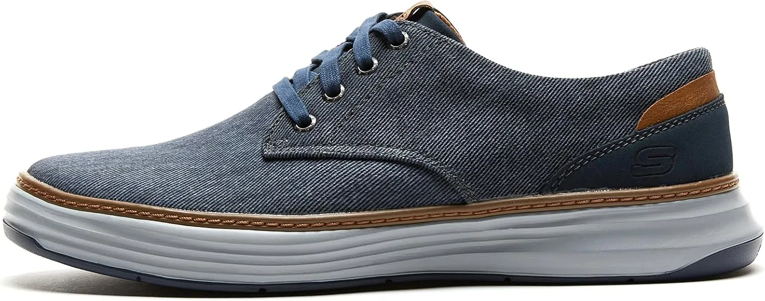 Skechers Ederson Men's Moreno Canvas Oxford Shoe, Blue, 10