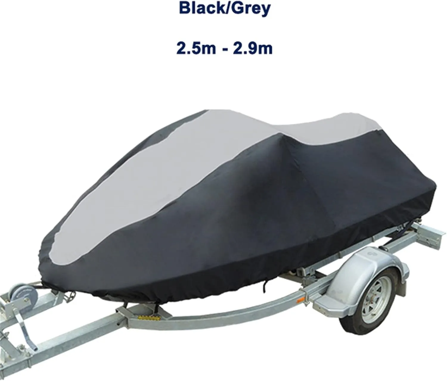 Ski Boat-Cover Marine-Grade Heavy-Duty Marine Yacht Boat Accessories Water Sun Proof UV Protection (Color : 2.5 2.9m BlackGrey)