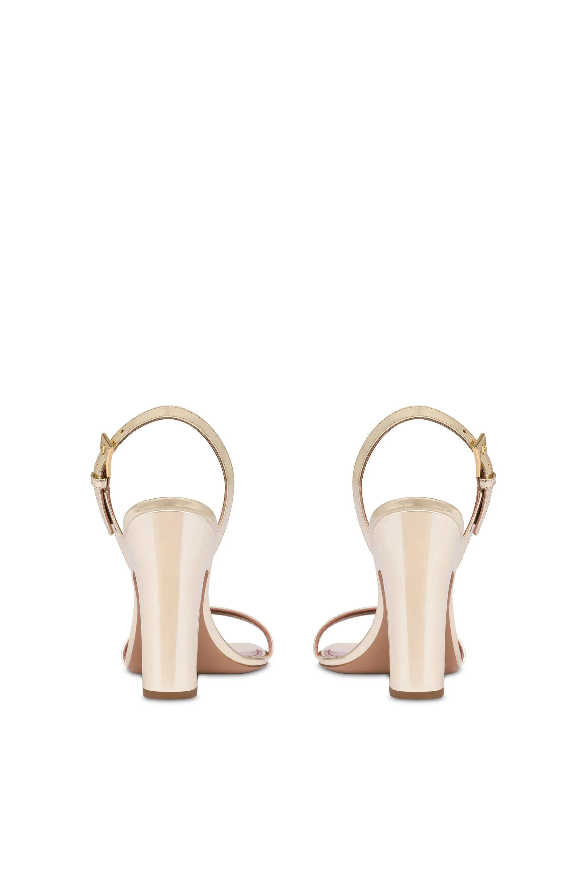 Slingbacks in gold mirror-effect leather