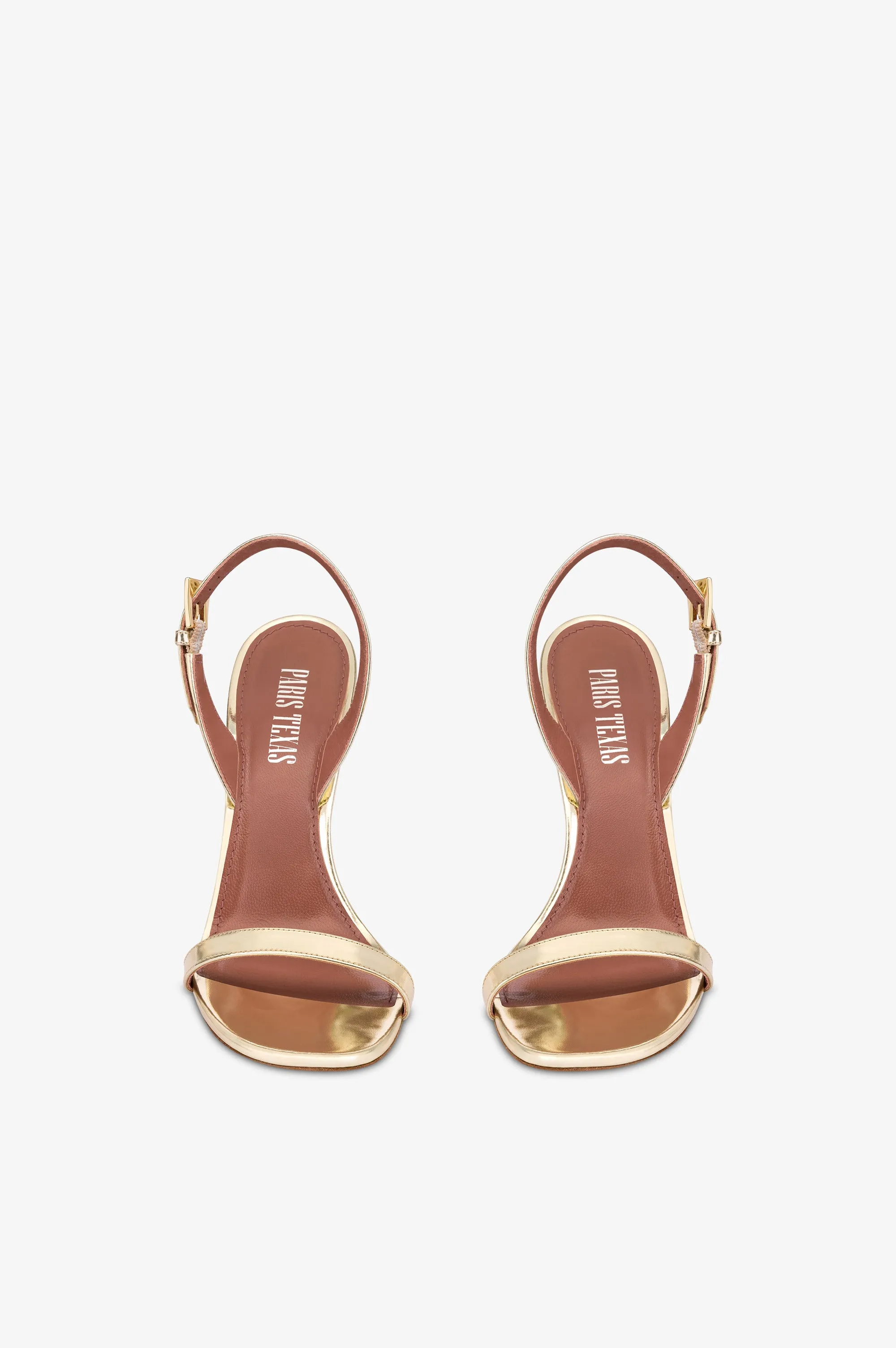 Slingbacks in gold mirror-effect leather